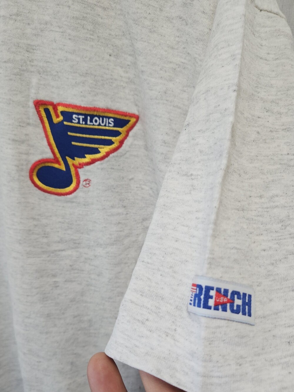 Vintage Trench Ultra St. Louis Blues Single Stich 80's Logo Tee sz L - Picture 5 of 12